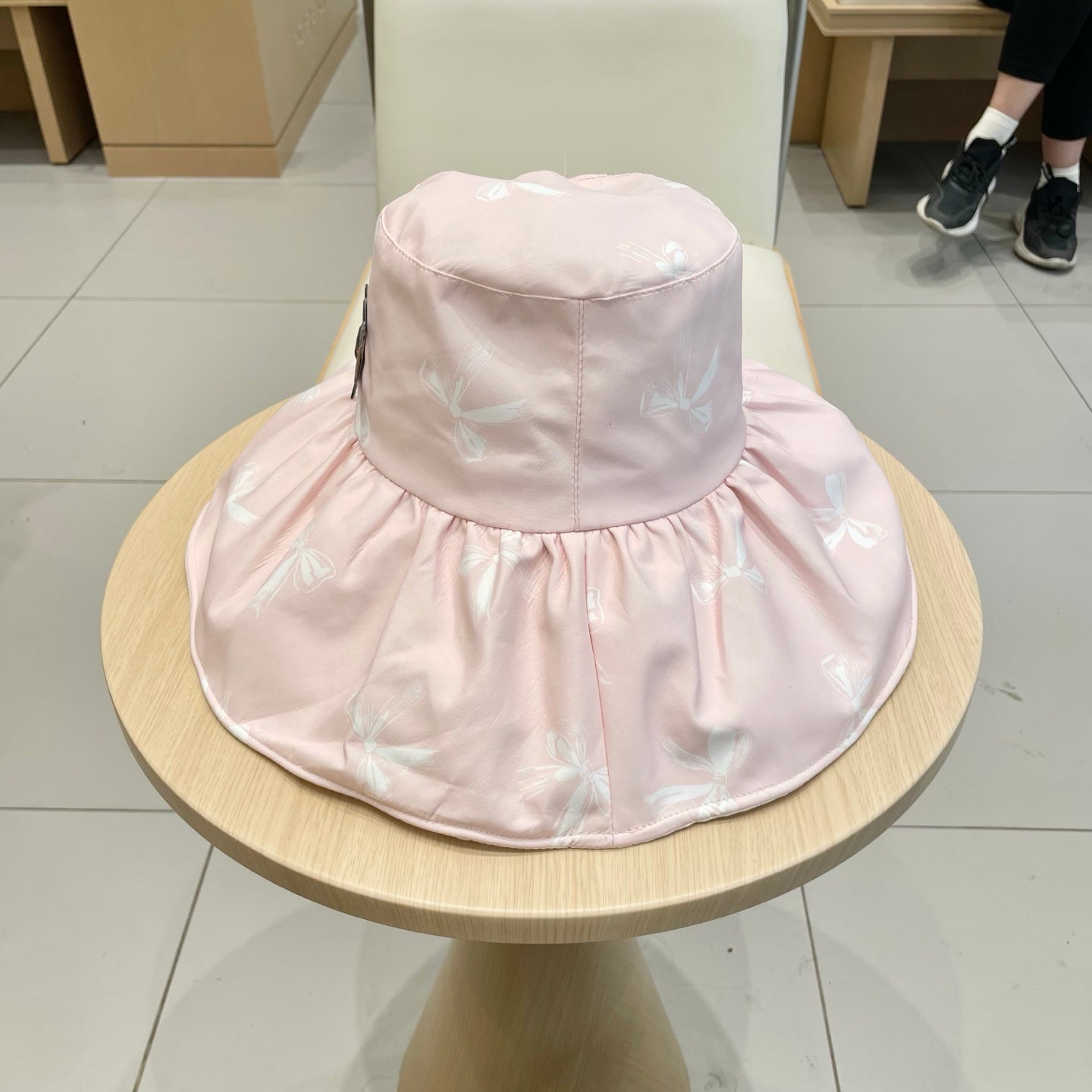 CELINE 25S BUCKET BOW HAT 733401 IN BABY PINK