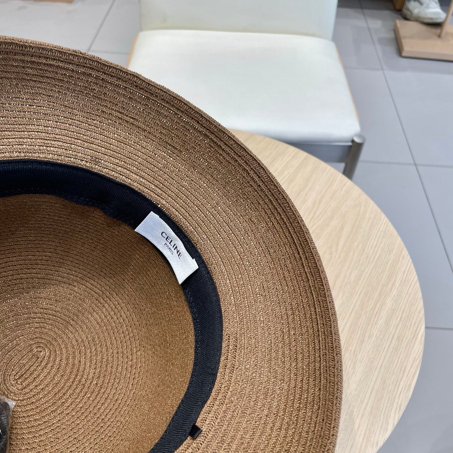 CELINE BUKET HAT MODEL 650559 IN BROWN SPRAY FABRIC