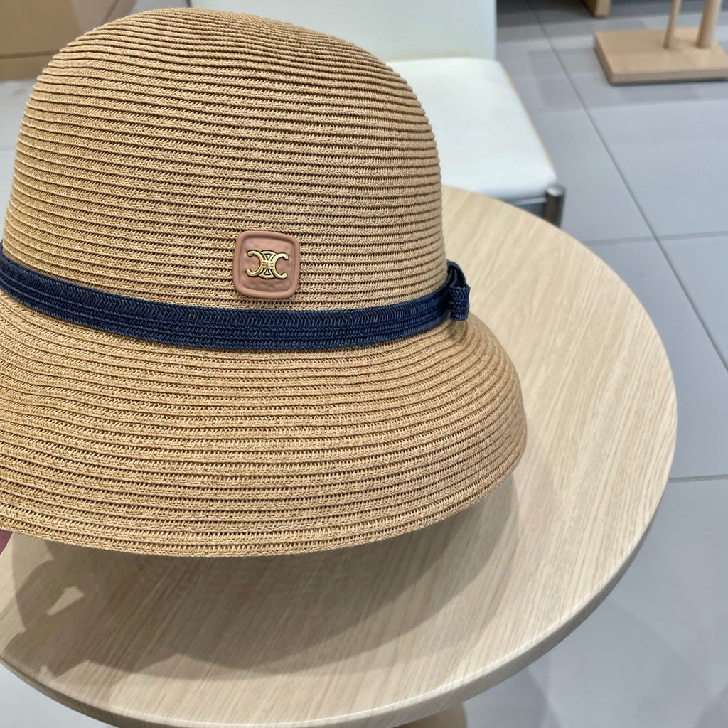 CELINE BUKET HAT MODEL 650562 IN LIGHT BROWN SPRAY FABRIC