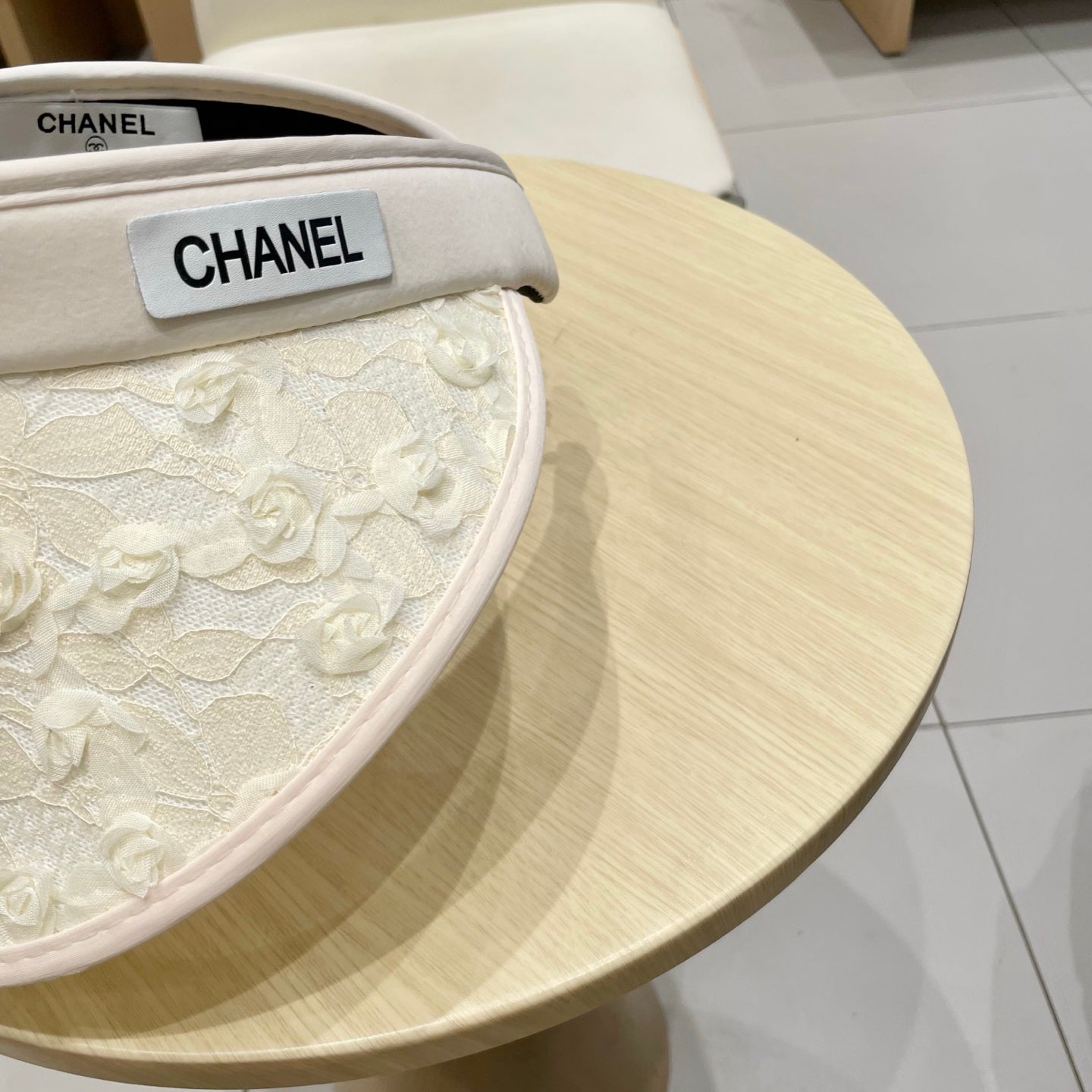 CHANEL HALF HEAD WIDE BRIMMED SUN HAT IVORY 672688