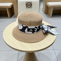 CHANEL NATURAL STRAW BUCKET HAT WITH RIBBON 672771
