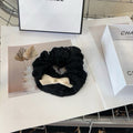 CHANEL BLACK WRINKLED FABRIC SCRUNCHIE 418917
