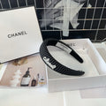 CHANEL BLACK FABRIC HAIRBAND 423658