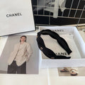 CHANEL BLACK FABRIC HAIRBAND 432852