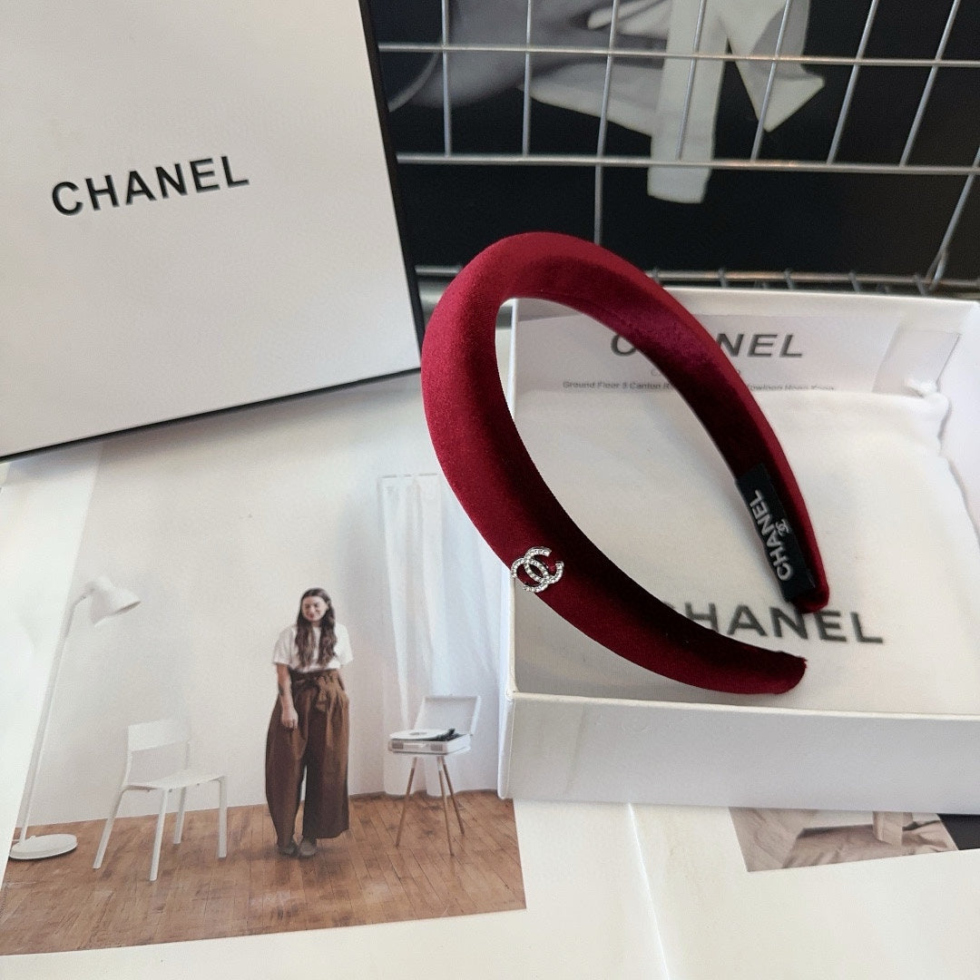 CHANEL RUBY RED VELVET HAIRBAND 432880