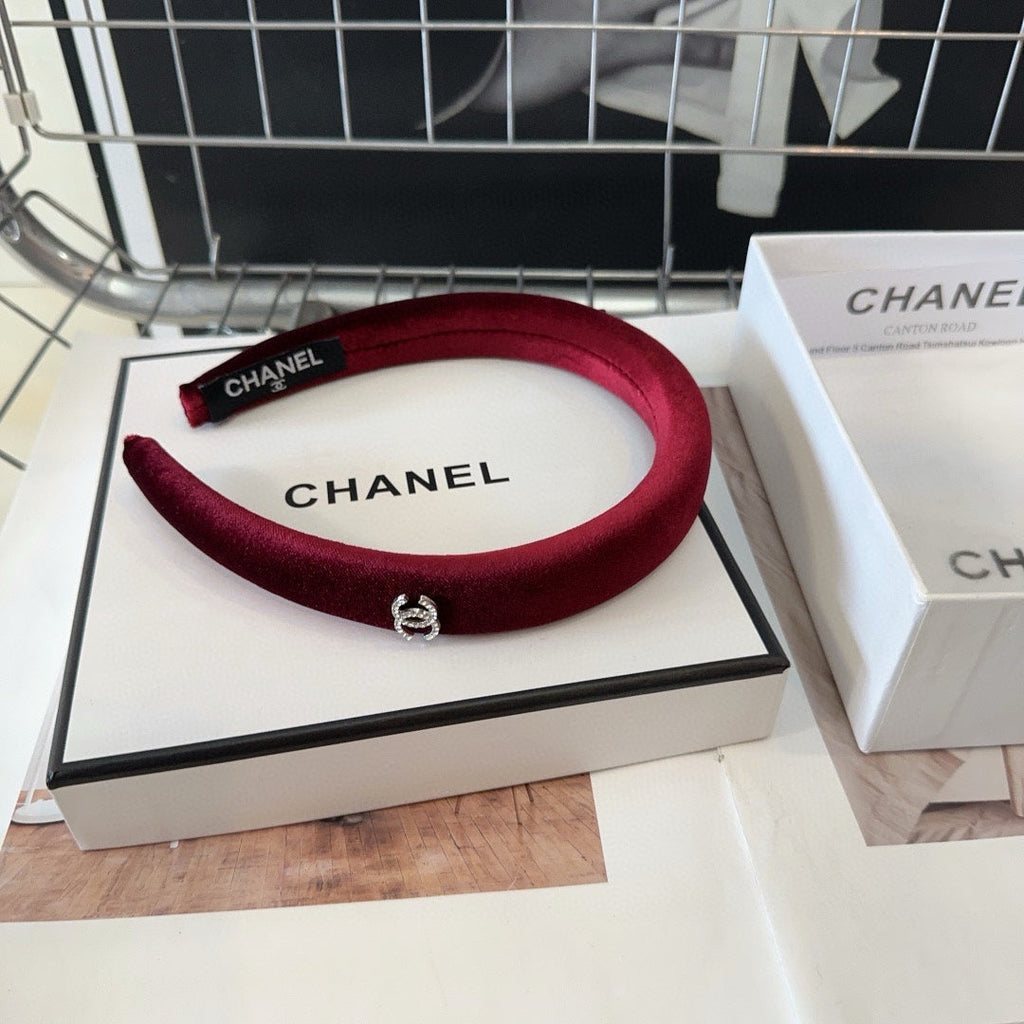 CHANEL RUBY RED VELVET HAIRBAND 432880