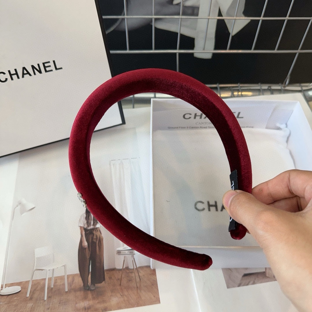 CHANEL RUBY RED VELVET HAIRBAND 432880