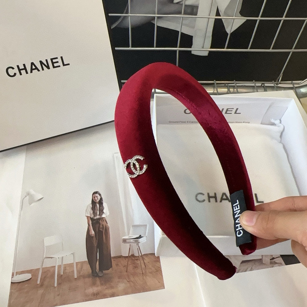 CHANEL RUBY RED VELVET HAIRBAND 432880