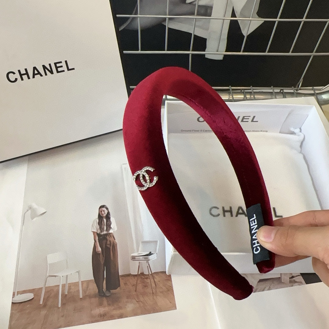 CHANEL RUBY RED VELVET HAIRBAND 432880