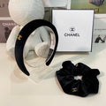 CHANEL BLACK VELVET HAIRBAND 124628