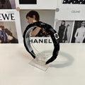 CHANEL HAIRBAND LOGO BLACK FOR WOMEN 151340