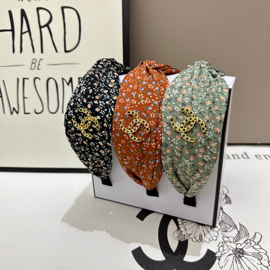 CHANEL COLORFUL FABRIC HEADBAND 168580