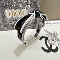 CHANEL BLACK MIX WHITE SILK HAIRBAND 412467