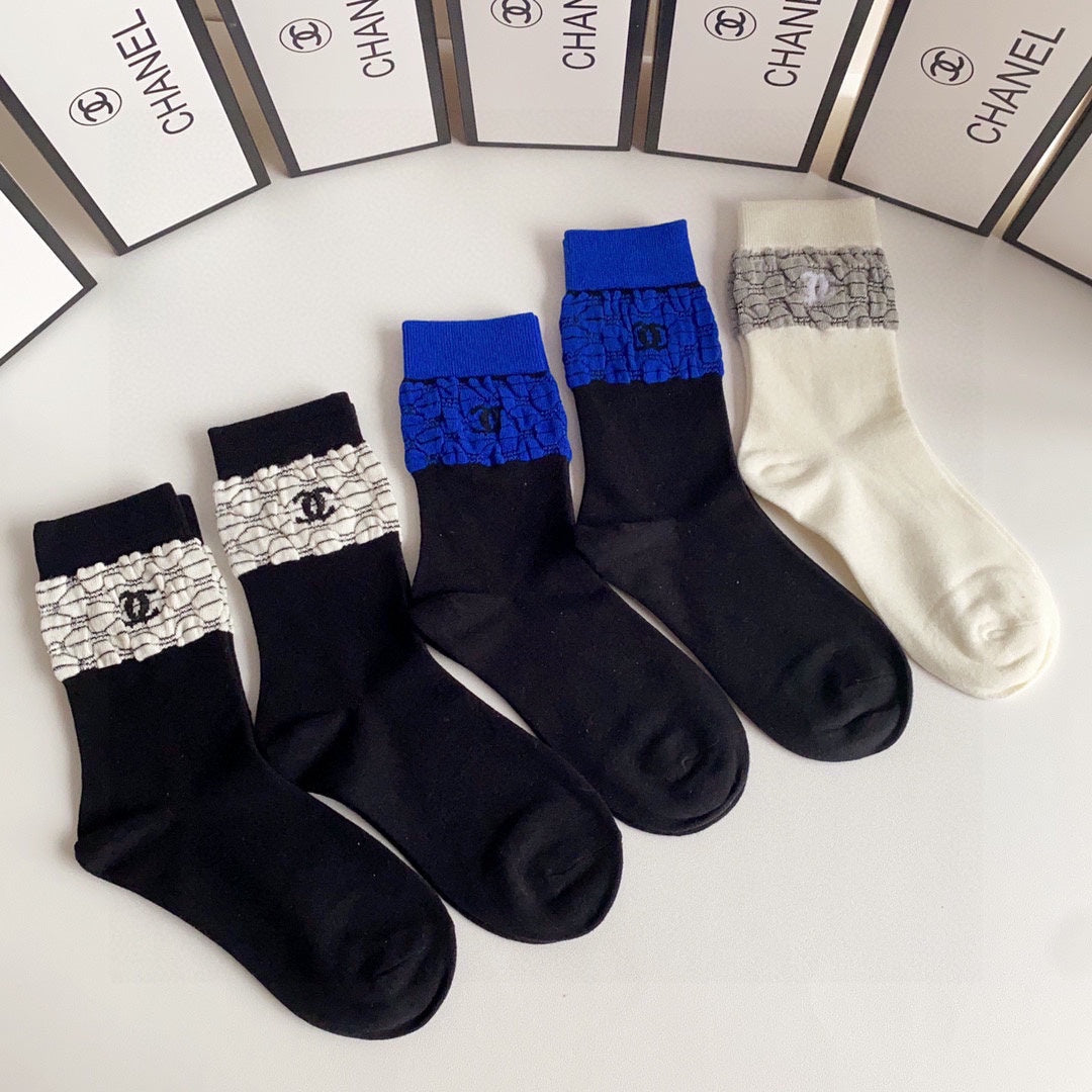 CHANEL CREW SOCKS 412593 ( 1 BOX )