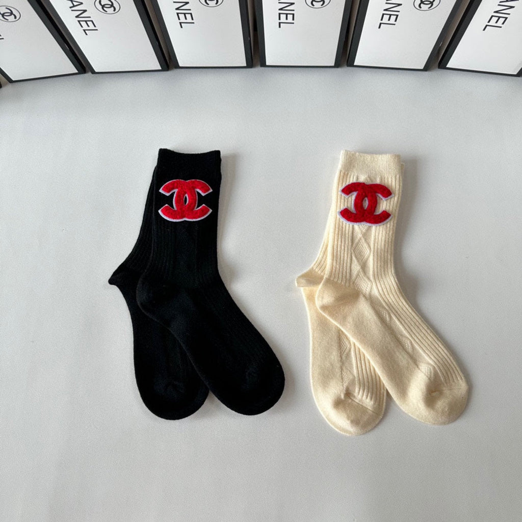 CHANEL CREW SOCKS 417483 ( 1 BOX )