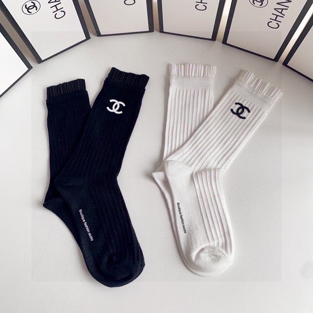 CHANEL CREW SOCKS 417460 ( 1 BOX )