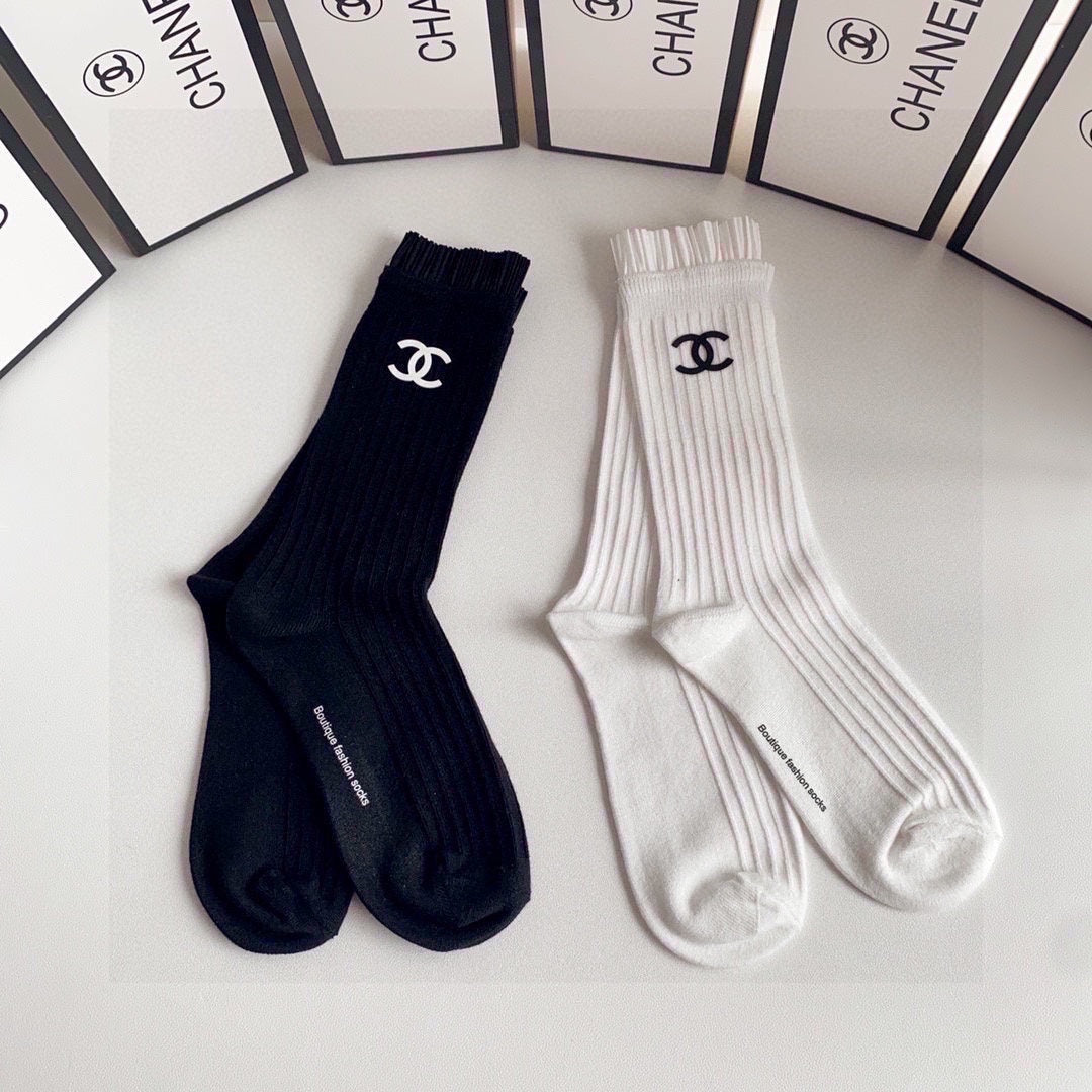 CHANEL CREW SOCKS 417460 ( 1 BOX )