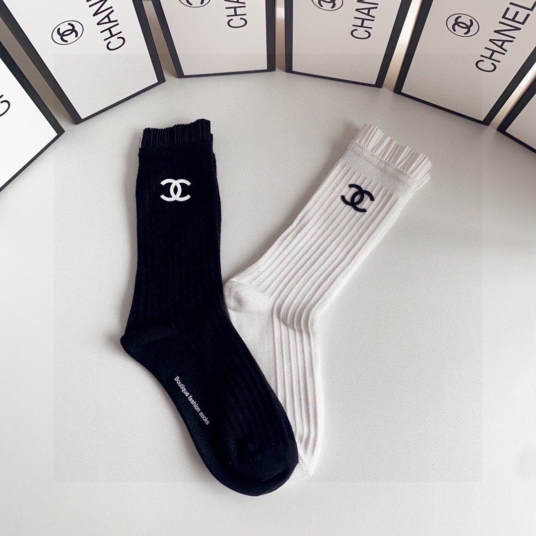 CHANEL CREW SOCKS 417460 ( 1 BOX )