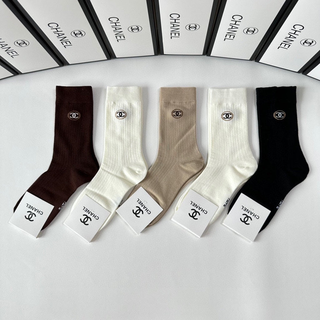 CHANEL CREW SOCKS 417476 ( 1 BOX )