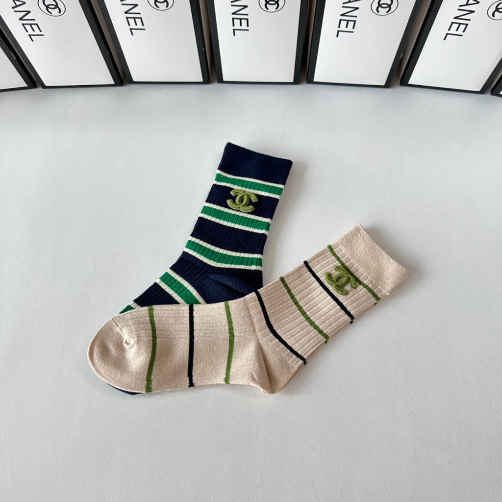 CHANEL CREW SOCKS 425665 ( 1 BOX )