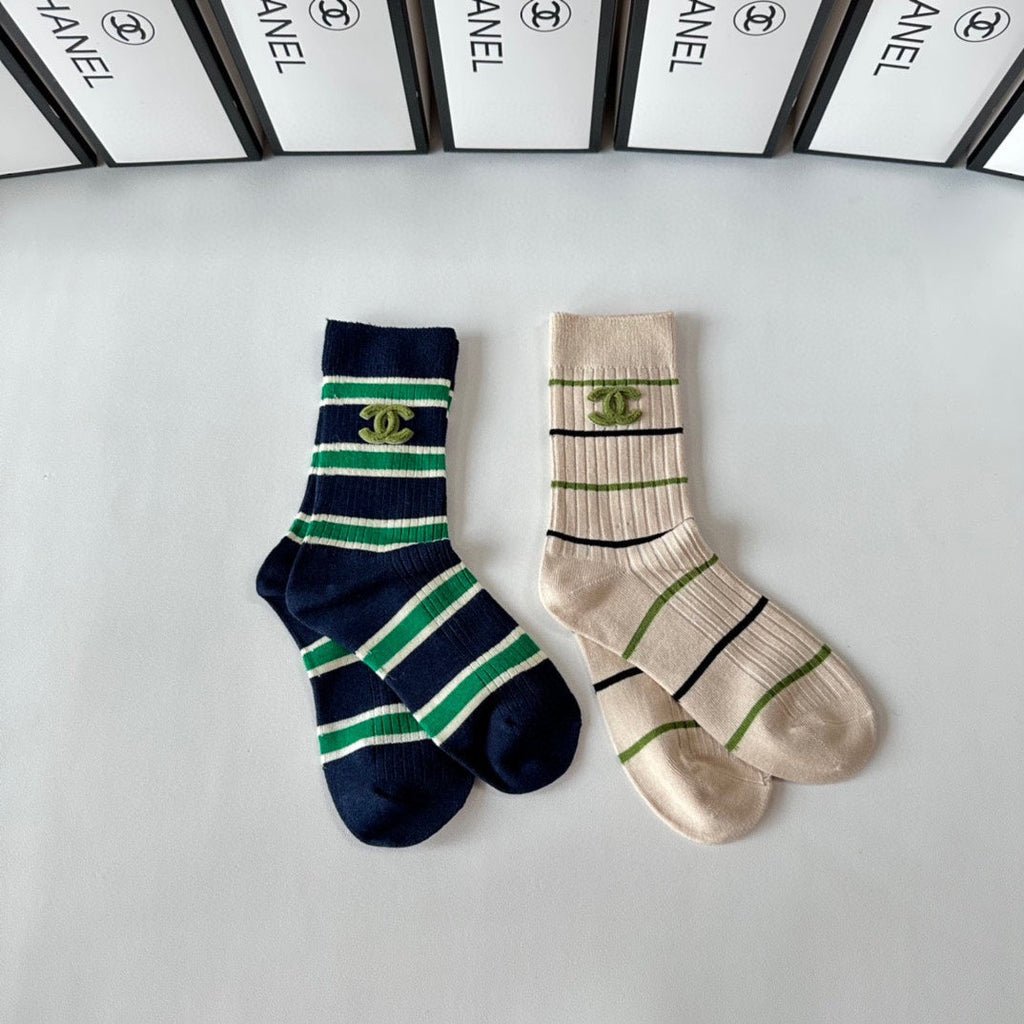 CHANEL CREW SOCKS 425665 ( 1 BOX )
