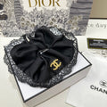 CHANEL BLACK SILK SCRUNCHIE 432826