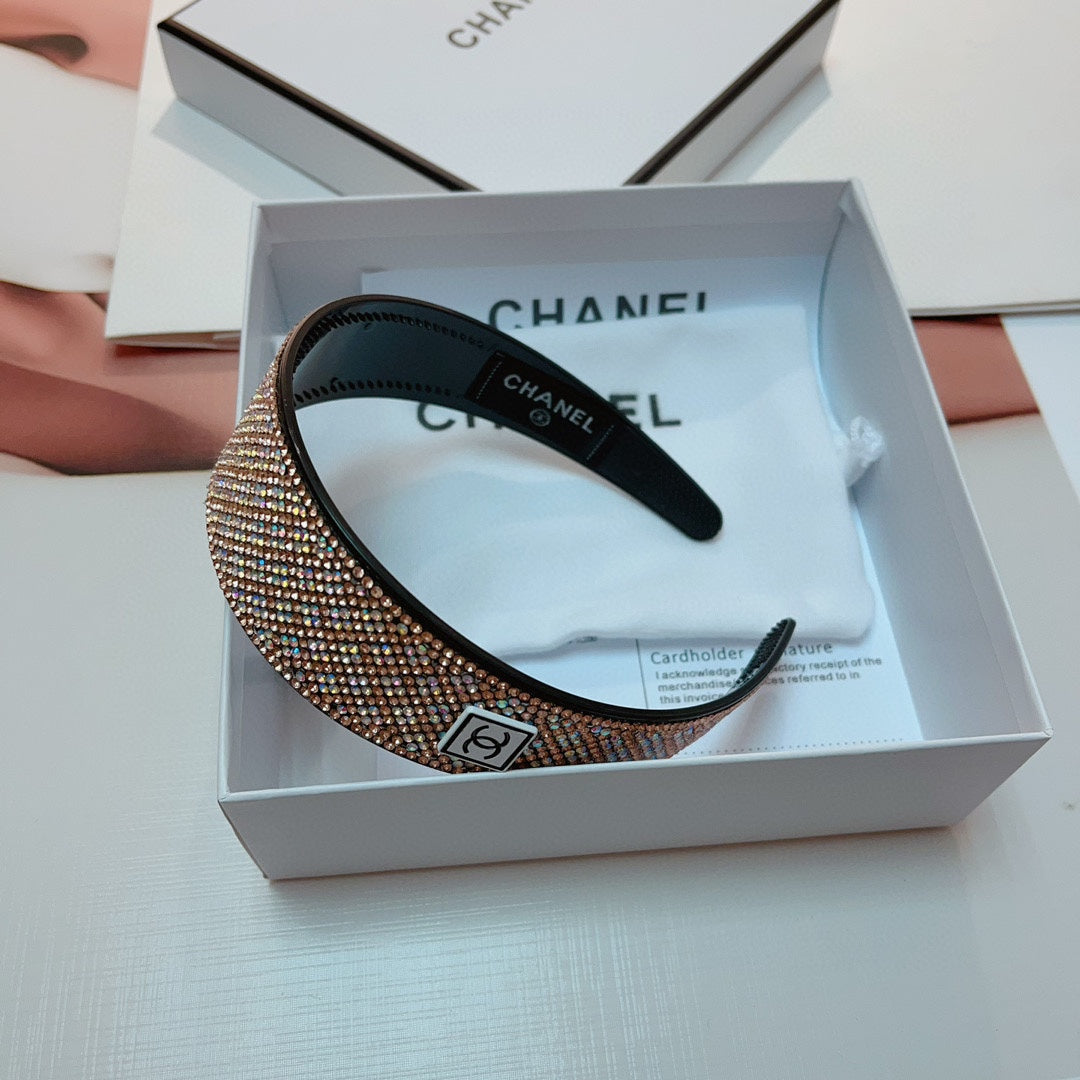 CHANEL COLORFUL WITH CRYSTALS HAIRBAND RESIN FOR WOMEN 124678