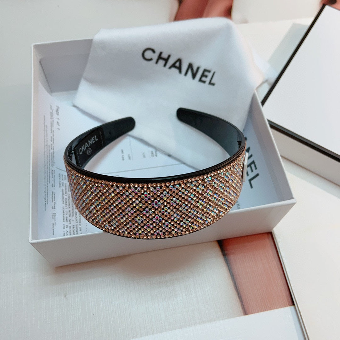 CHANEL COLORFUL WITH CRYSTALS HAIRBAND RESIN FOR WOMEN 124678