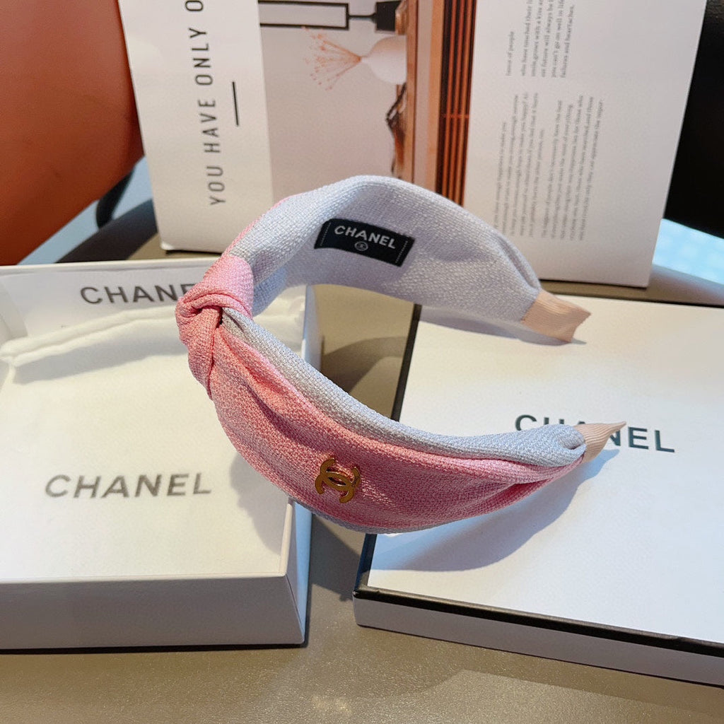 CHANEL BLUSH PINK FABRIC HEADBAND 168554
