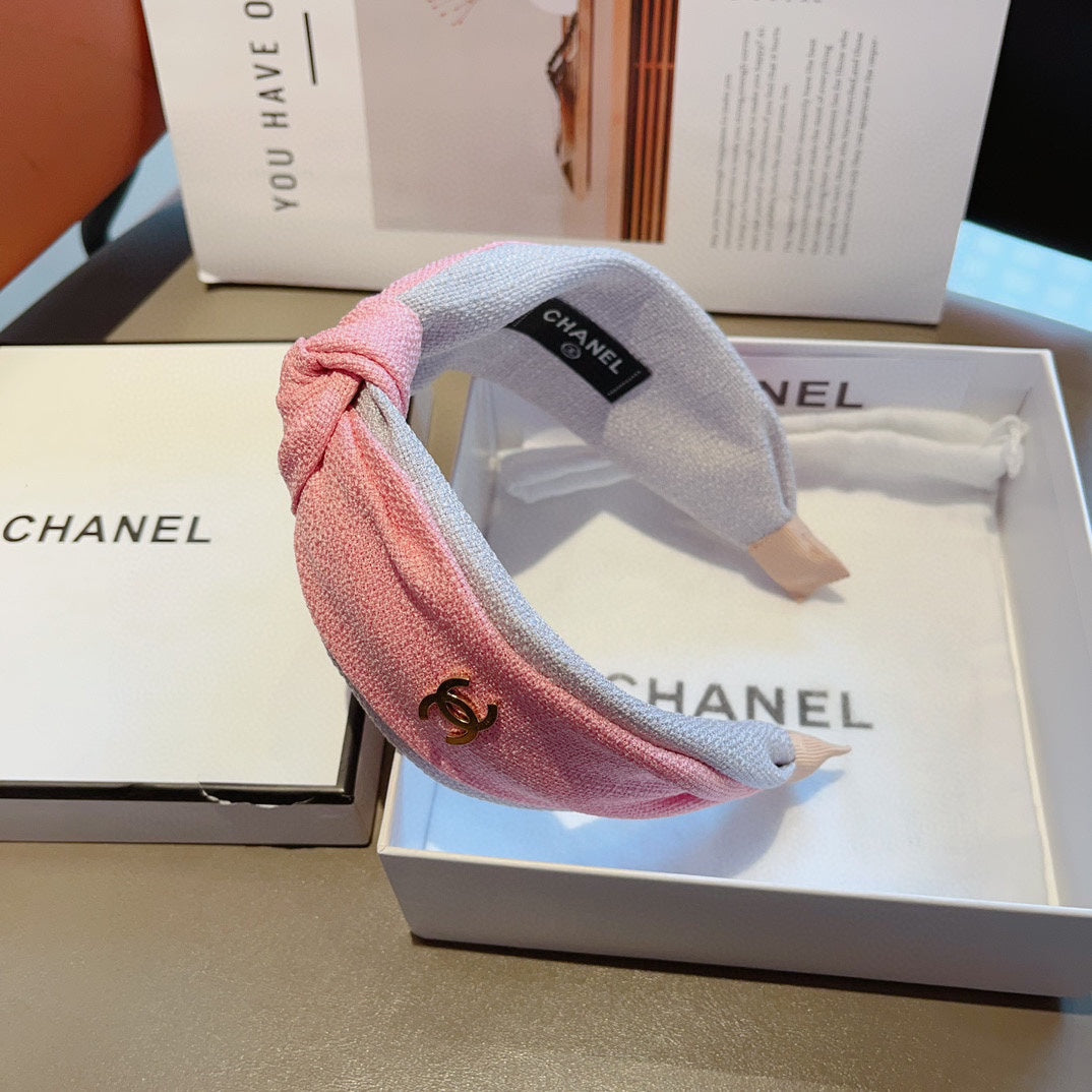 CHANEL BLUSH PINK FABRIC HEADBAND 168554