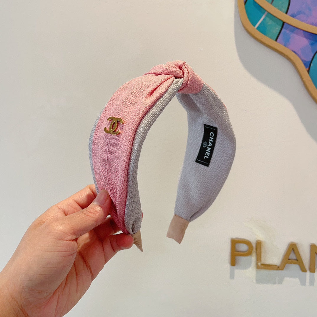 CHANEL BLUSH PINK FABRIC HEADBAND 168554