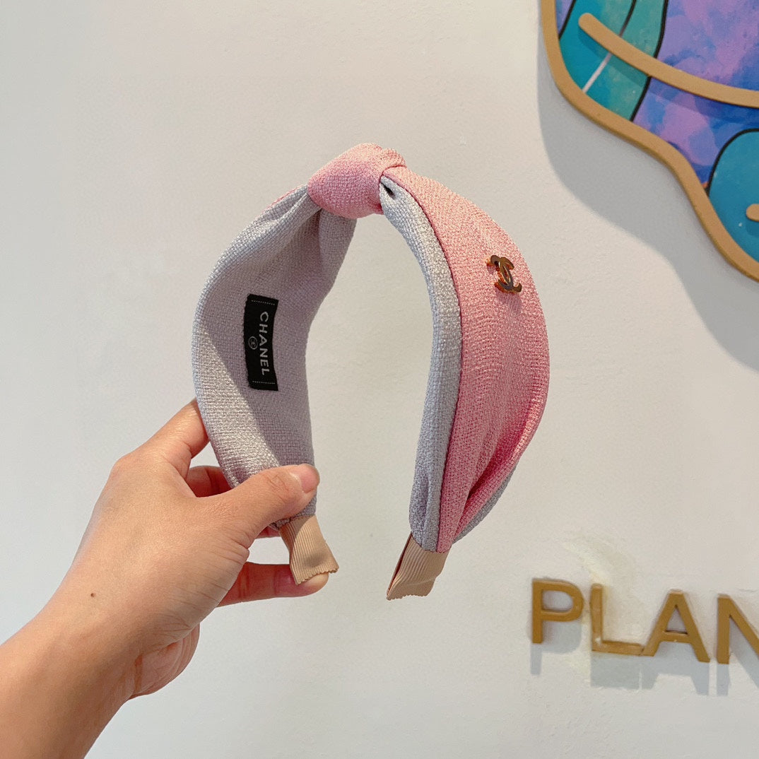 CHANEL BLUSH PINK FABRIC HEADBAND 168554