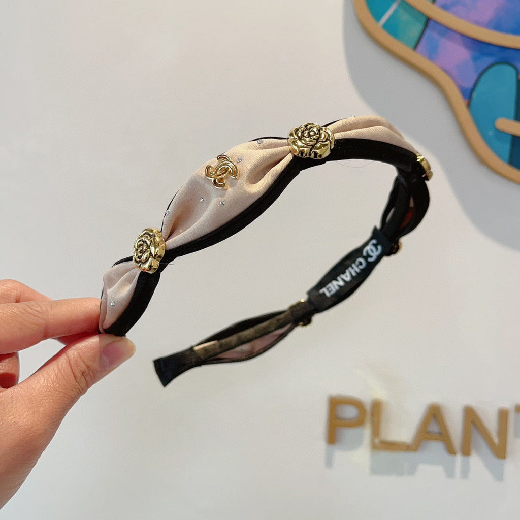 CHANEL LIGHT PINK SILK HAIRBAND 410836