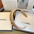 CHANEL LIGHT GOLD FABRIC WITH SEQUINS HAIRBAND 412427