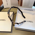 CHANEL BLACK FABRIC WITH CRYSTAL HAIRBAND 417312