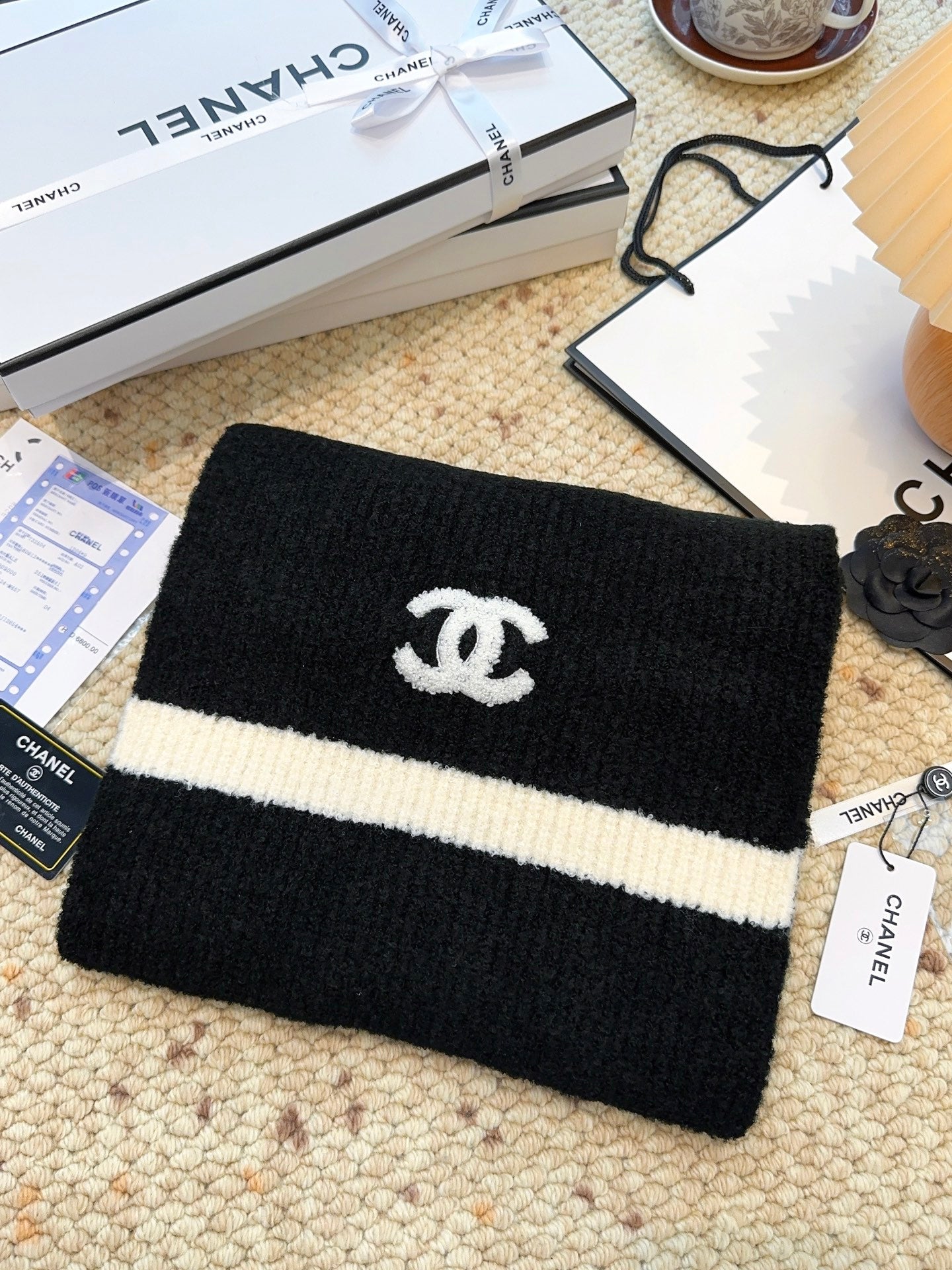 CHANEL 25S SCARF 175 CM IN WOOL CASHMERE 943159