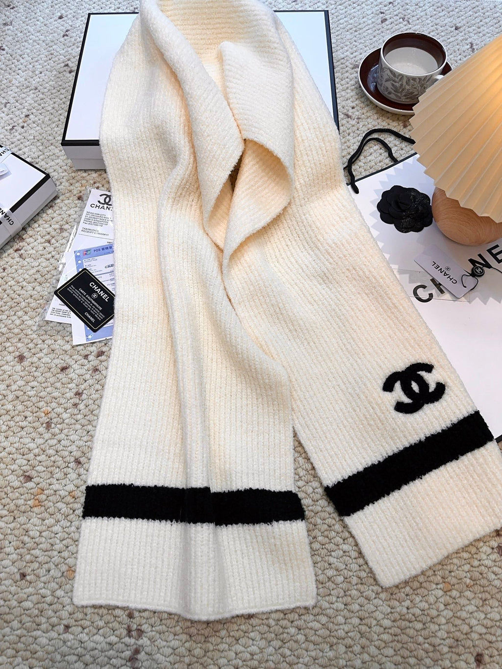 CHANEL 25S SCARF 175 CM IN WOOL CASHMERE 943160