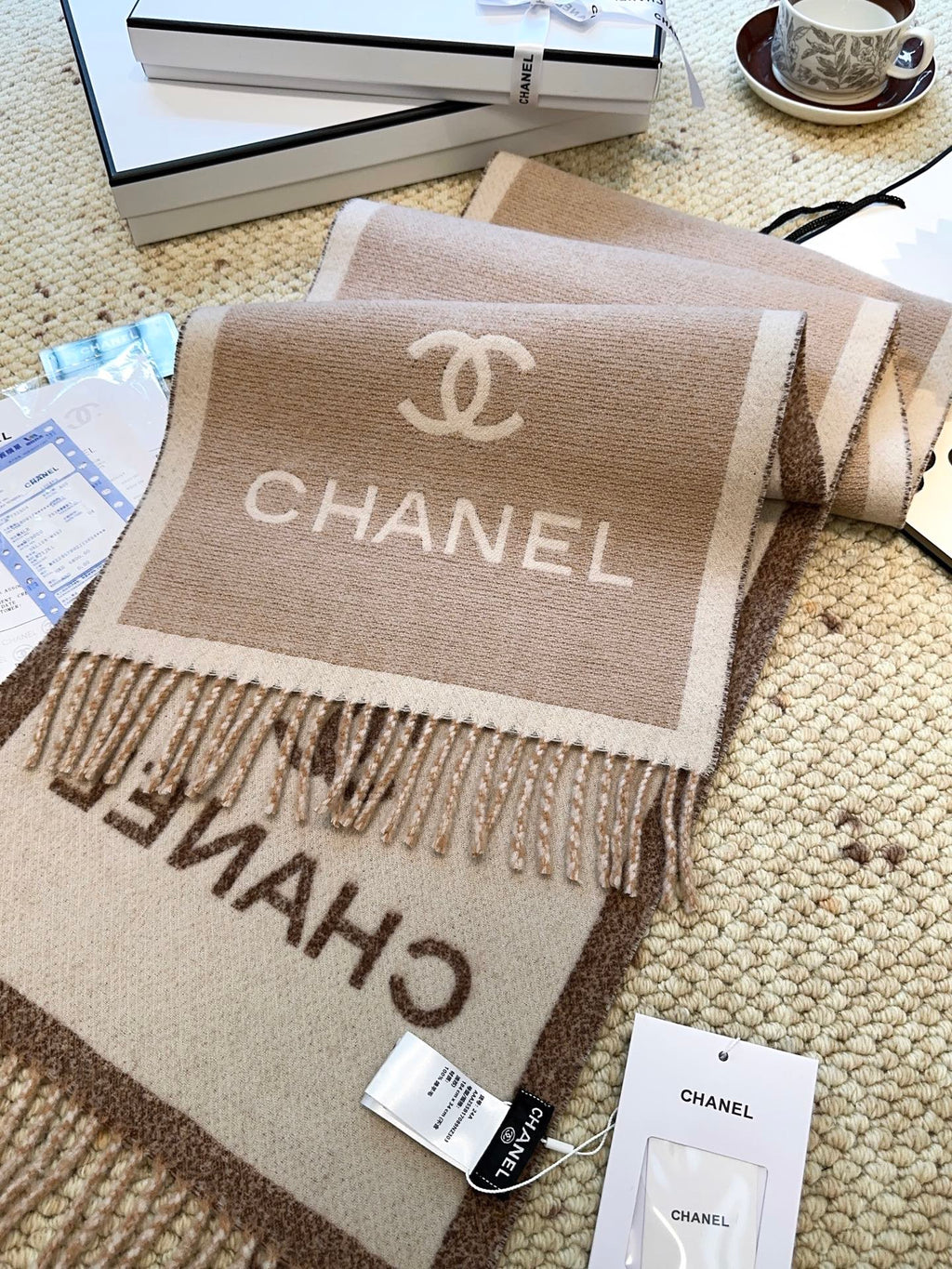CHANEL 25S SCARF 184 CM IN MERINO WOOL 943169