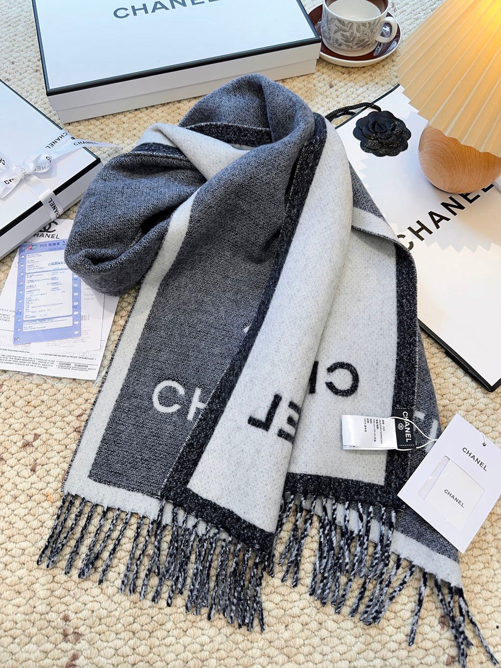CHANEL 25S SCARF 184 CM IN MERINO WOOL 943170