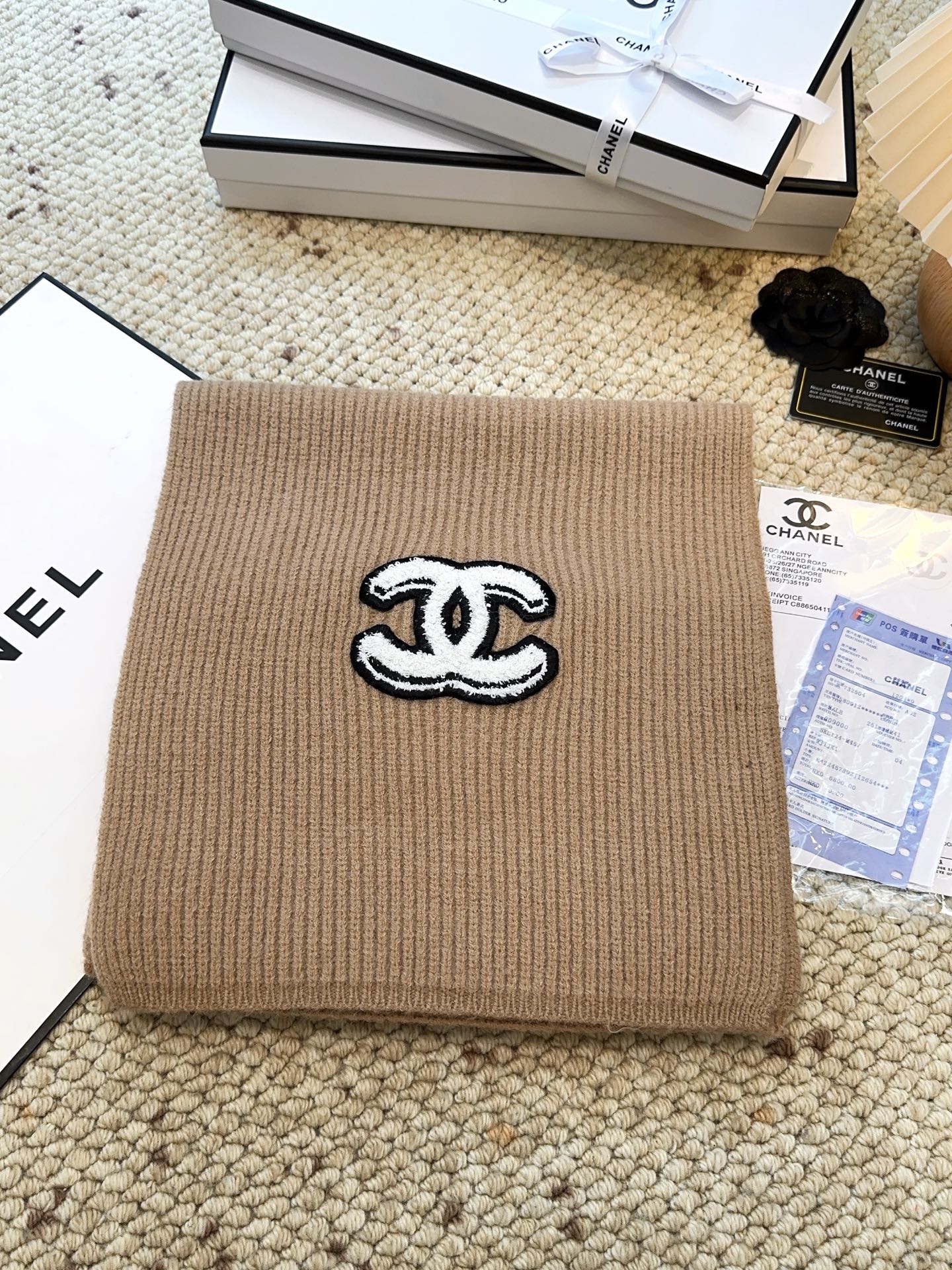 CHANEL 25S SCARF 175 IN CASHMERE 932232