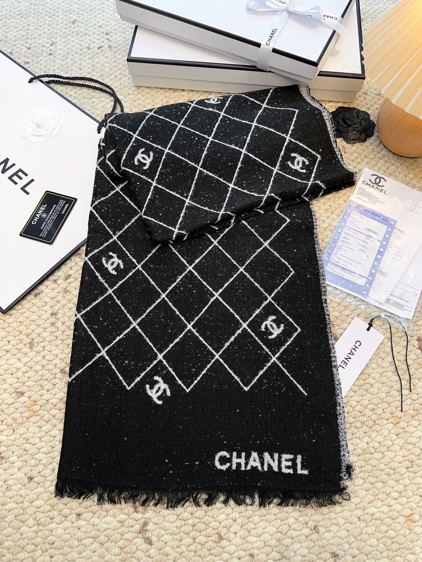 CHANEL 25S SCARF 195 CM IN CASHMERE 942782