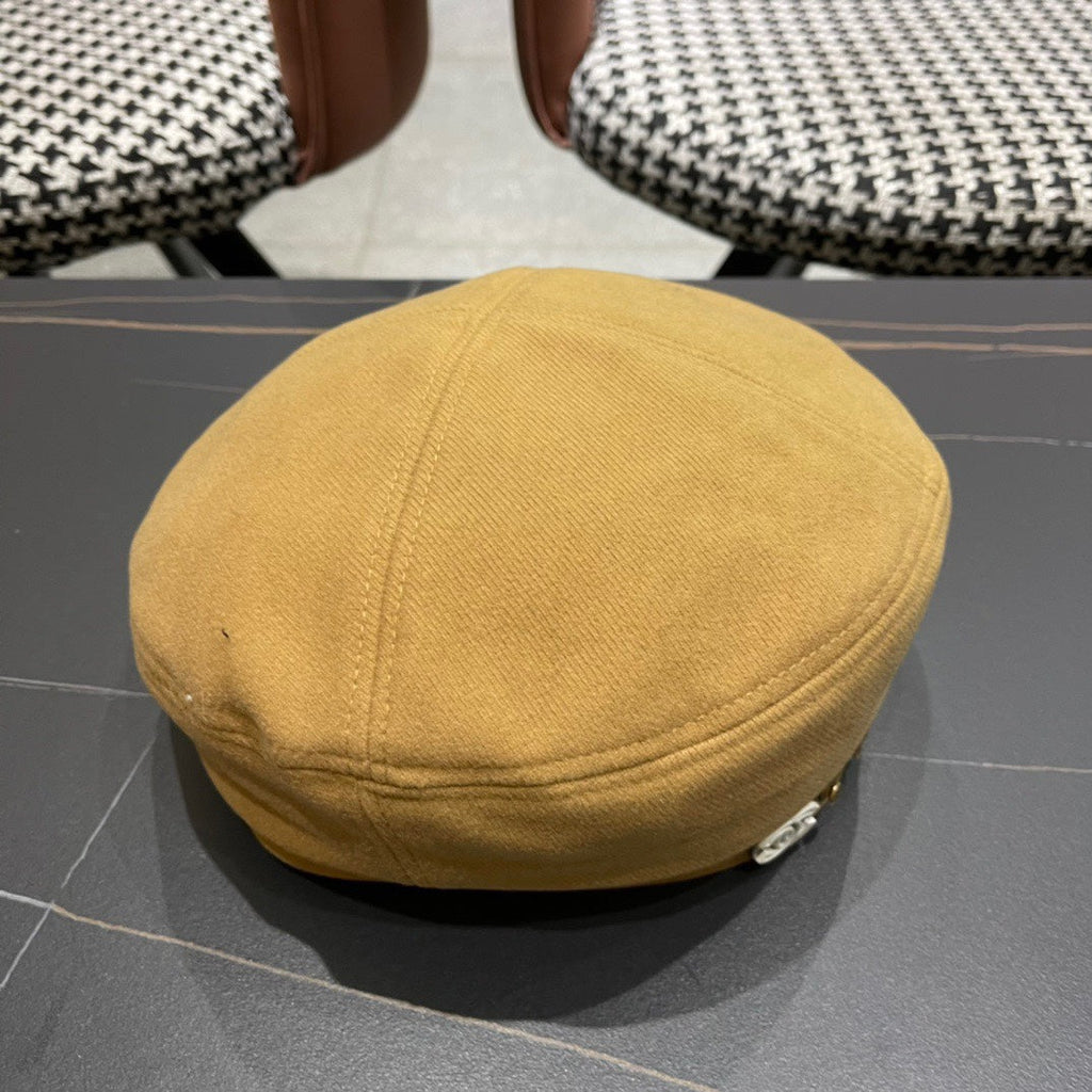 CHANEL BERET HAT IN PEANUT BROWN FABRIC 419383