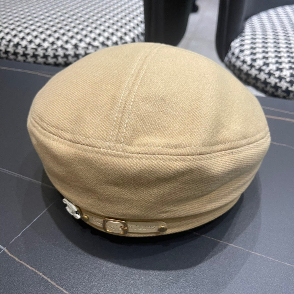 CHANEL BERET HAT IN OAT YELLOW FABRIC 419384