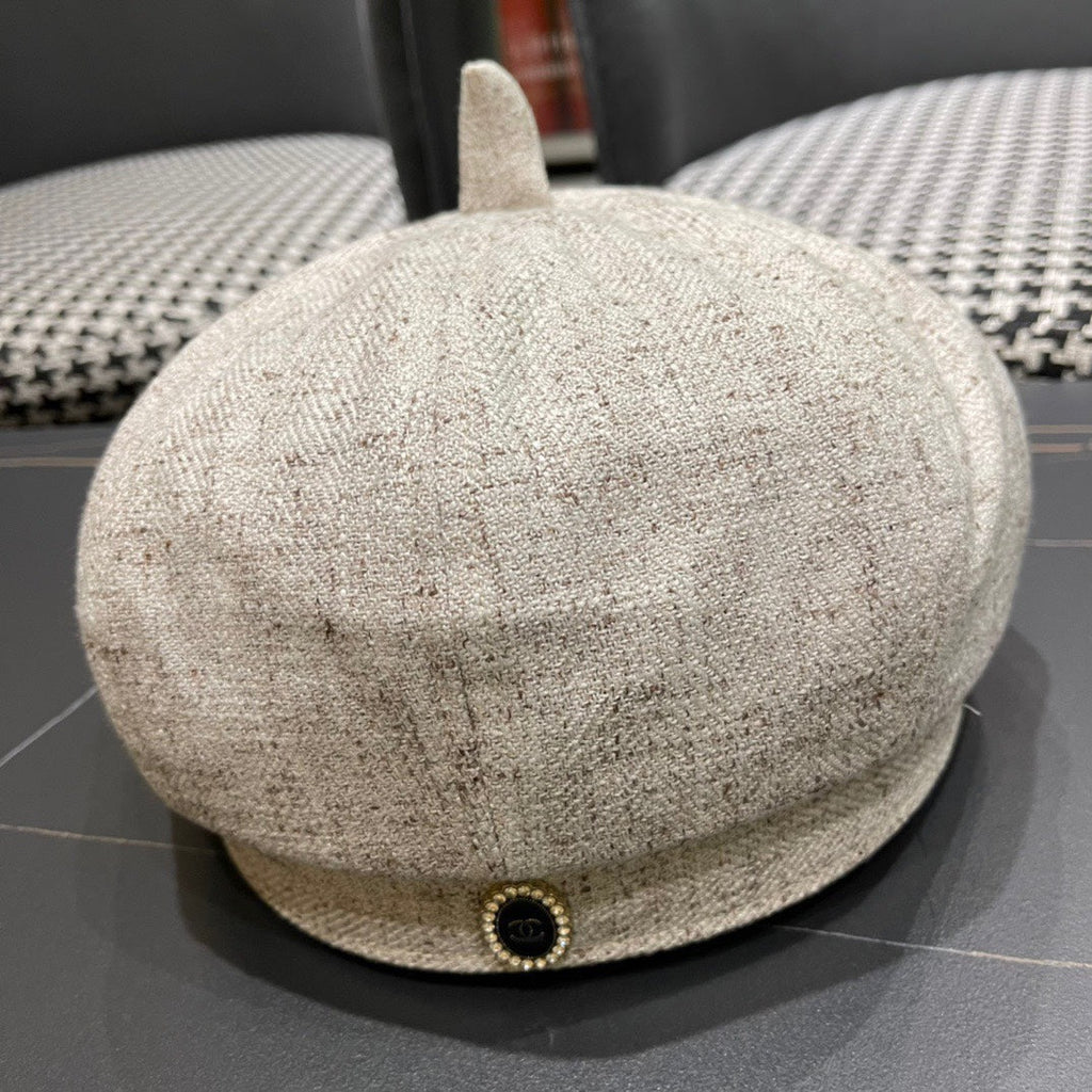 CHANEL BERET HAT IN BEIGE FABRIC 420943