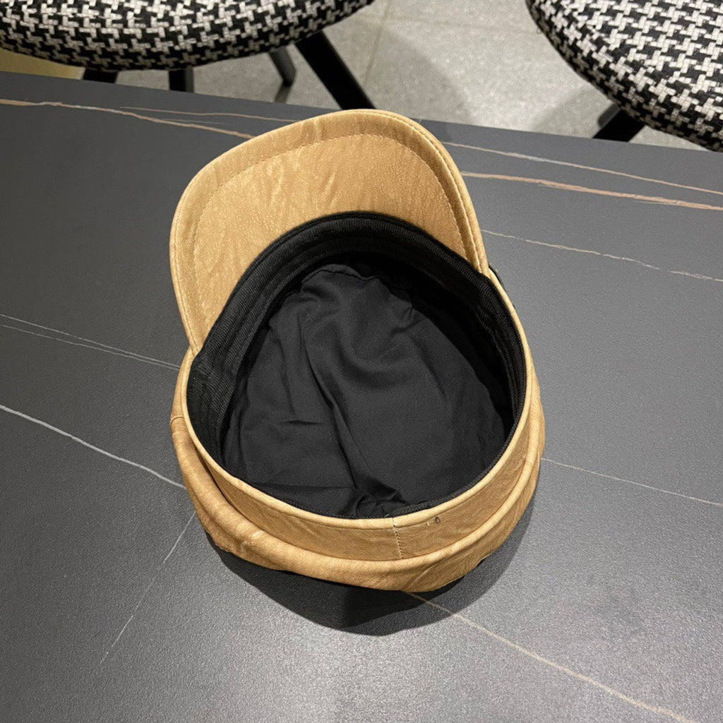 CHANEL BAKER BOY CAP IN PEANUT BROWN CALFSKIN 420948