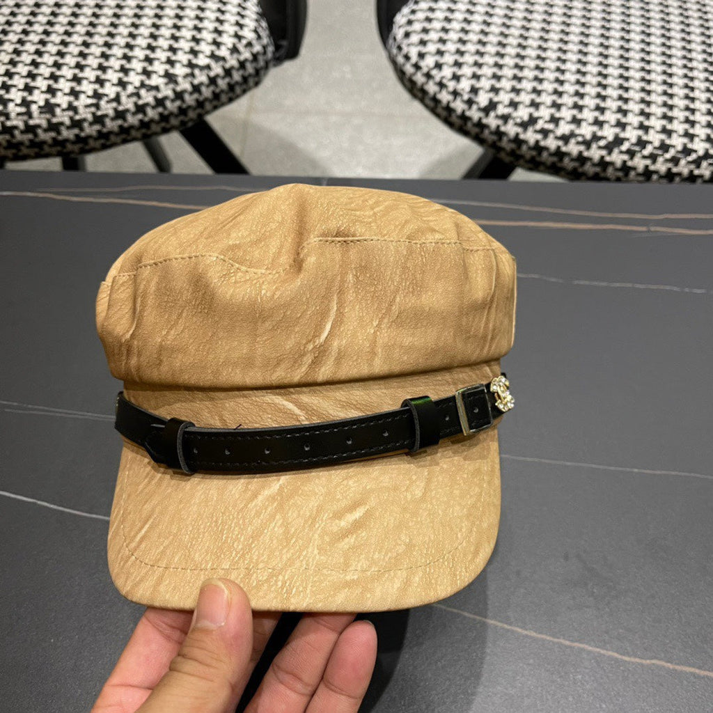 CHANEL BAKER BOY CAP IN PEANUT BROWN CALFSKIN 420948