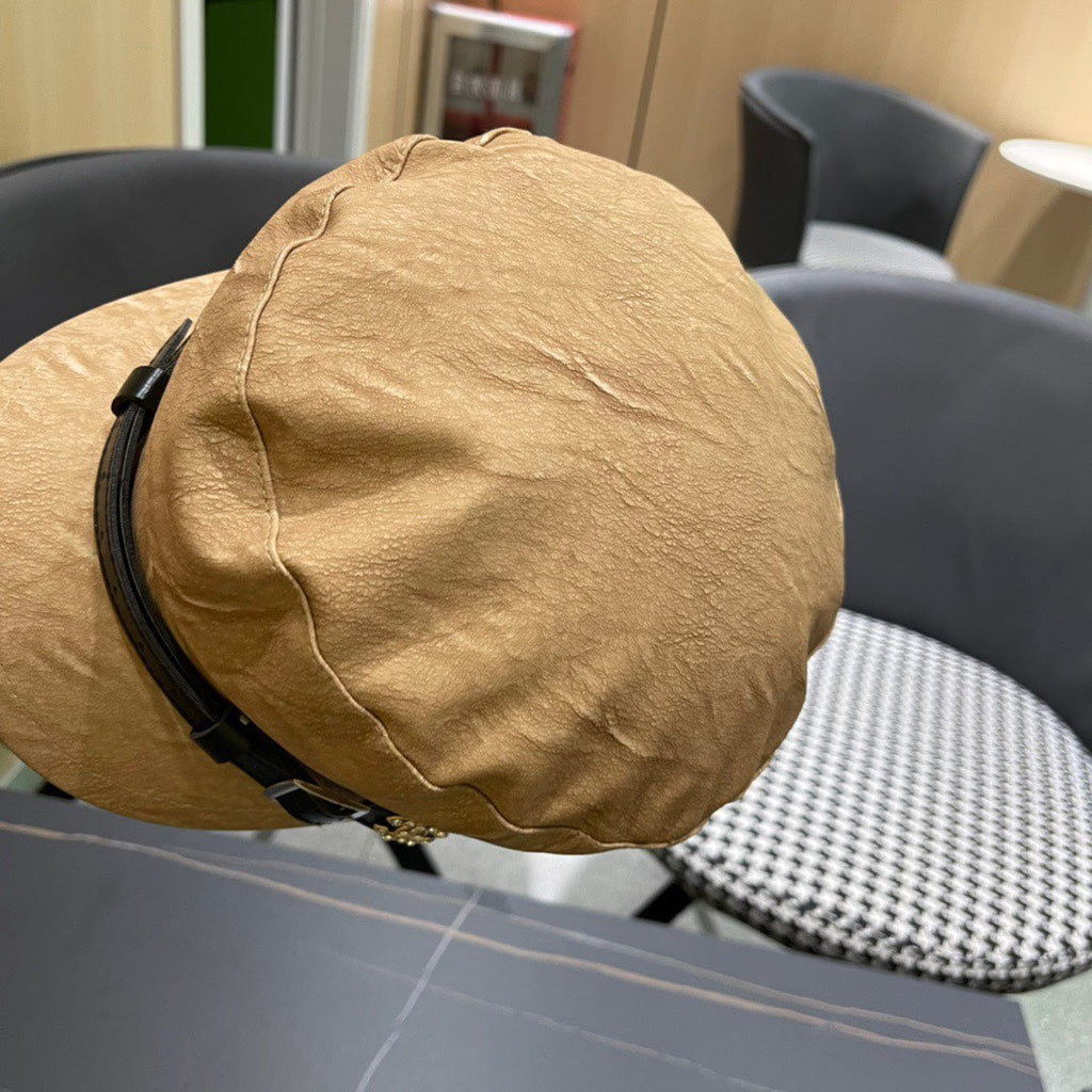 CHANEL BAKER BOY CAP IN PEANUT BROWN CALFSKIN 420948