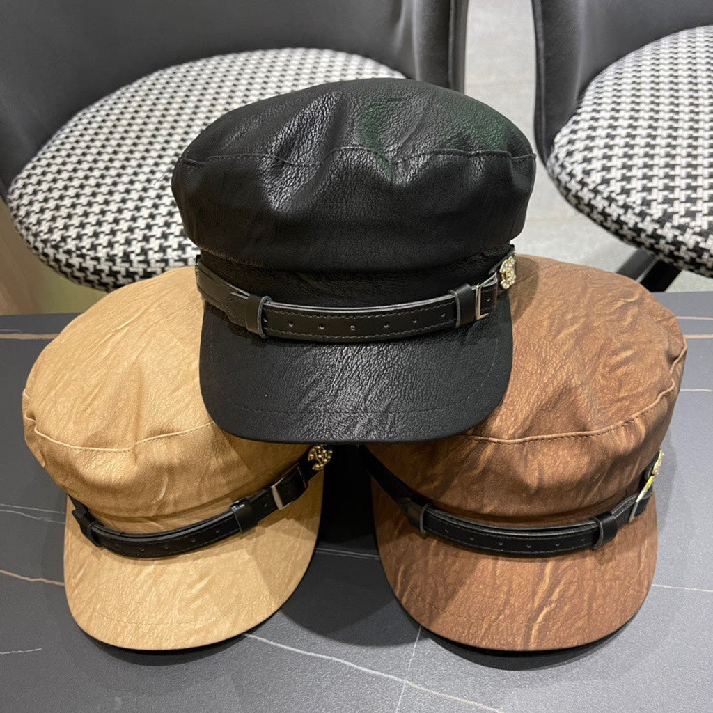 CHANEL BAKER BOY CAP IN PEANUT BROWN CALFSKIN 420948