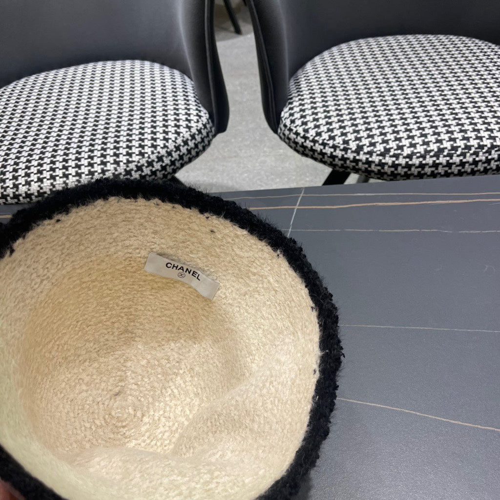 CHANEL BUCKET HAT IN CREAM BEIGE LAMBSWOOL 426106