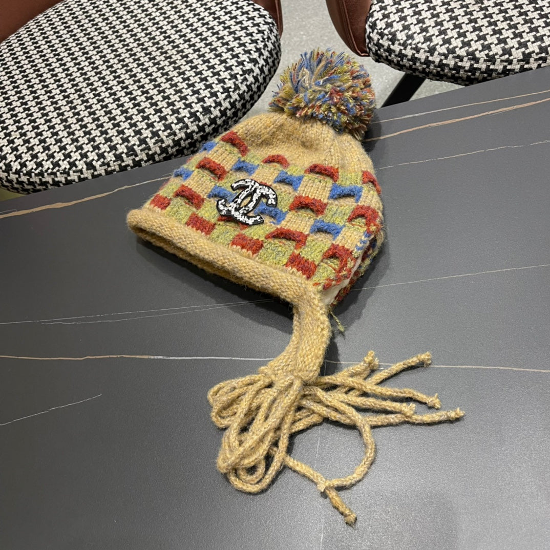 CHANEL KNITTED WOOL HAT COLORFUL 425765